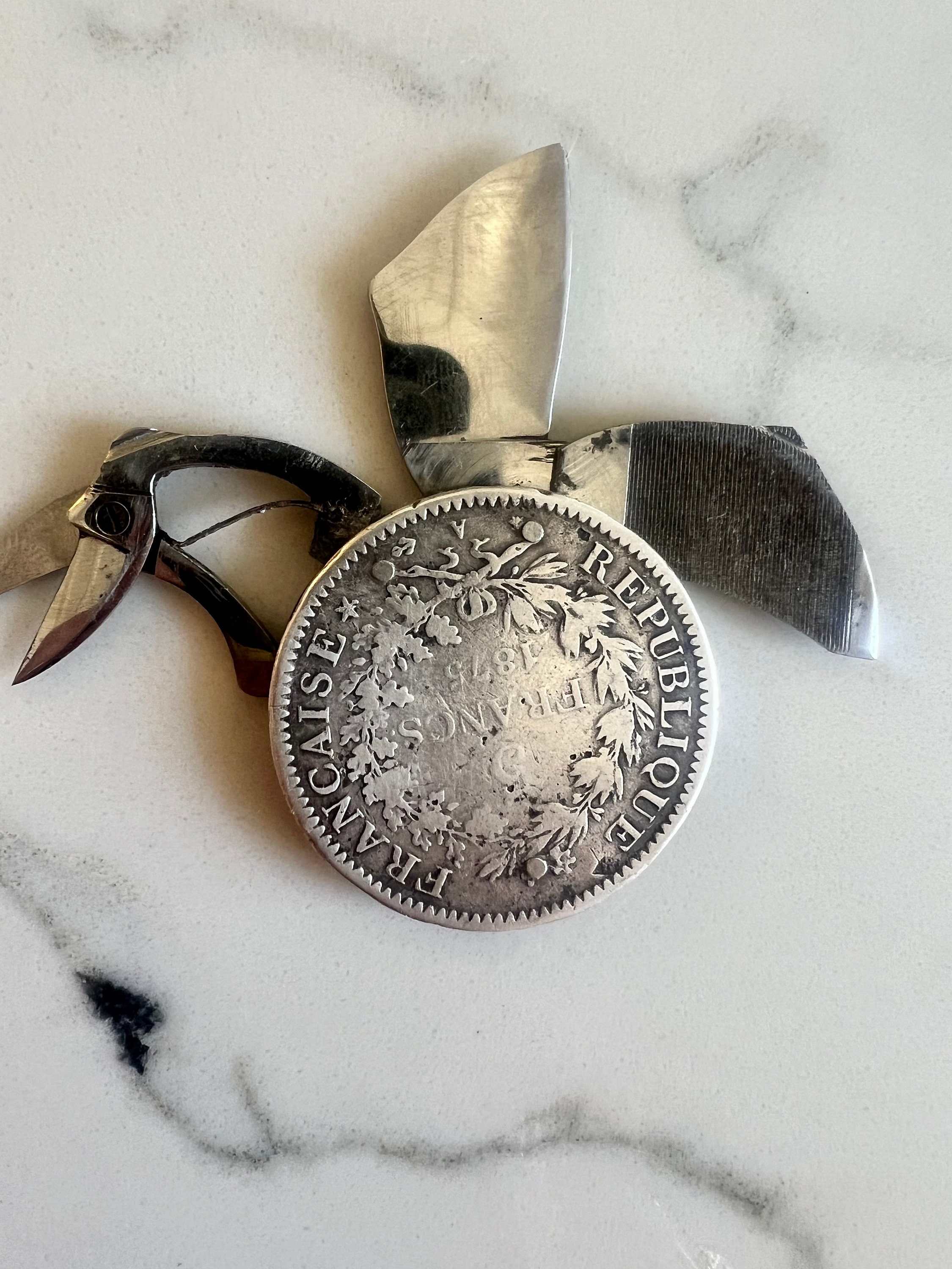 Antique Eloi Pernet 5 Franc French Coin Pocket Knife Coin - Etsy