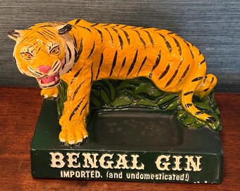 Vintage Bengal Gin Figural Tiger Trade Advertising Display