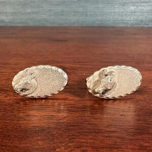Vintage Silvertone Horse / Equestrian Cuff Links with Space to Engrave