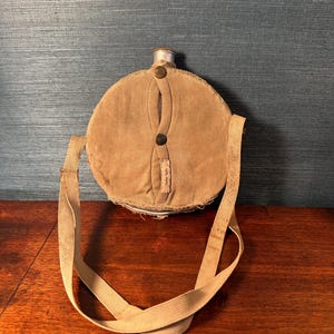 Vintage 1950s Boy Scout Canteen with Original Two-Button Cover
