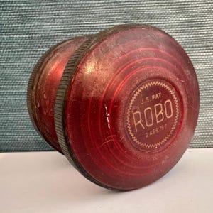 Vintage 1949 ROBO Red Lucite Rolling Knife Sharpener - U.S. Pat. 2469797