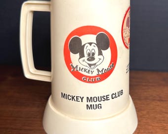Vintage Walt Disney Productions Mickey Mouse Club Plastic Mug / Cup with Original Sticker