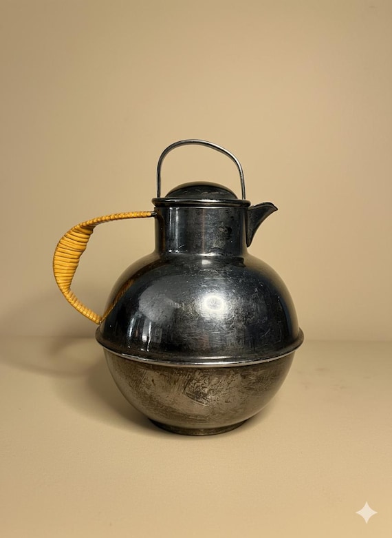 Antique Silver Plate Teapot With Wrapped Handle by EGW&S