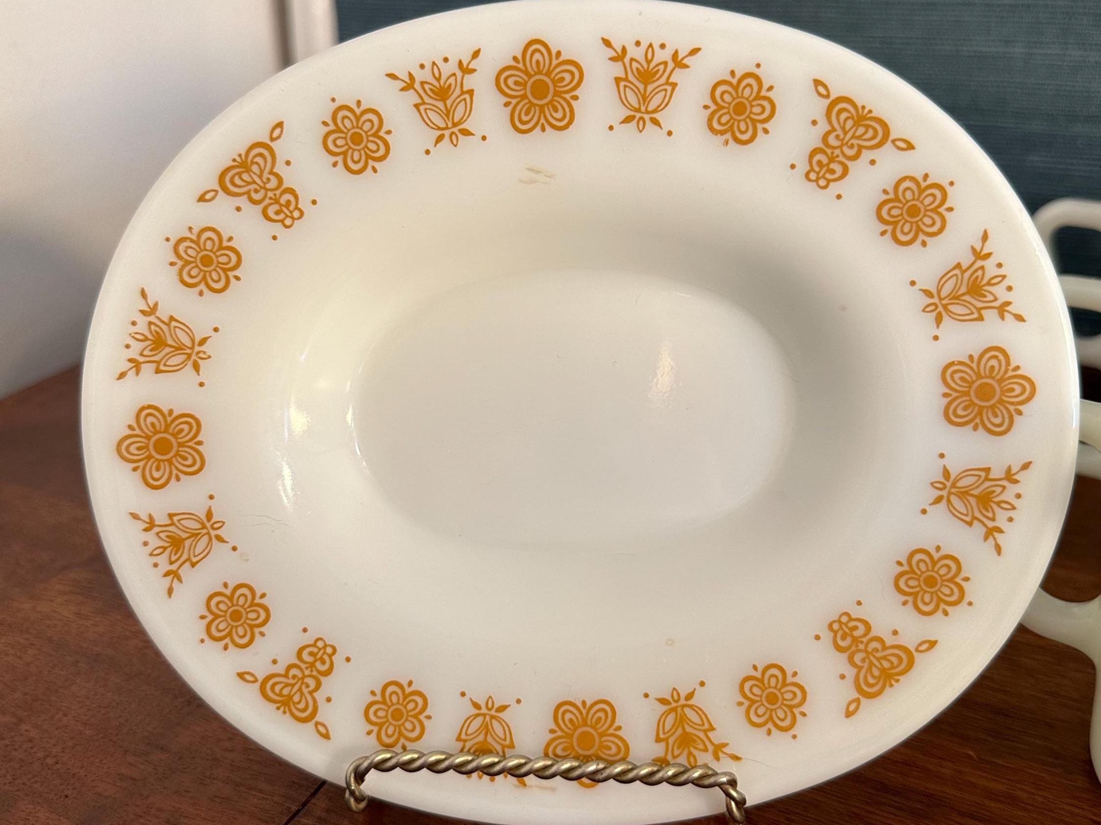 ヴィンテージ バタフライ ゴールド パイレックス セット：コーヒー