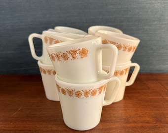 ヴィンテージ バタフライ ゴールド パイレックス セット：コーヒー