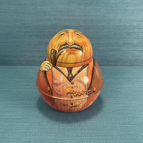 Vintage Brownie Businessman Tobacco Tin