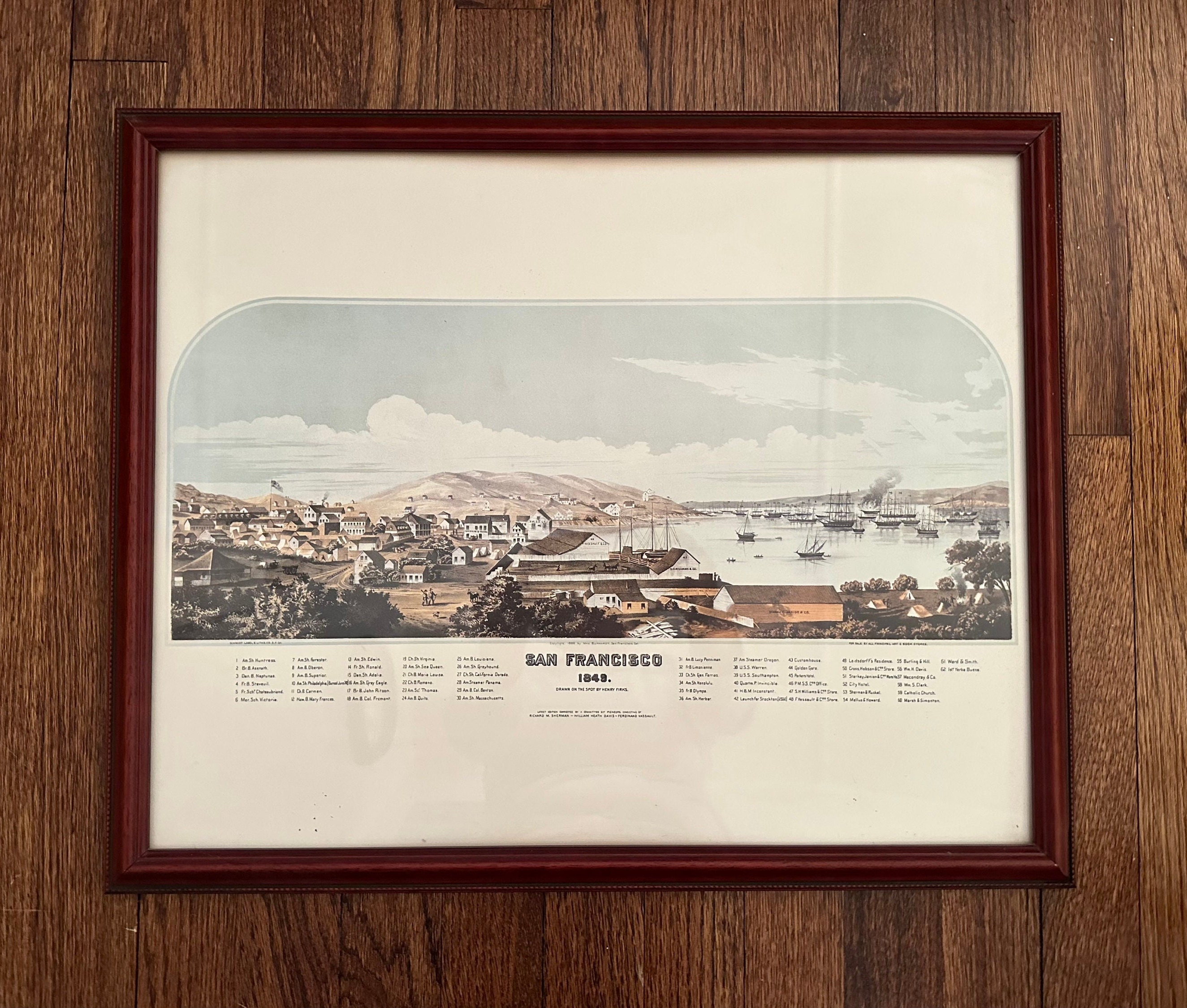Vintage Framed San Francisco Lithograph, 1886 - Etsy