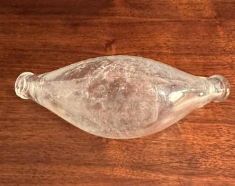 アンティーク 1920年代 ガラス製 ベビーボトル：エンボス加工された 