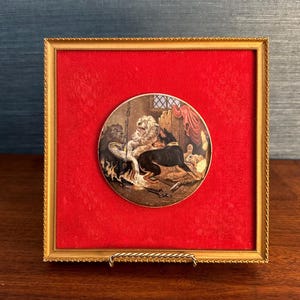 Tapa de olla antigua de Staffordshire: obra de arte enmarcada «A Pretty Kettle of Fish»