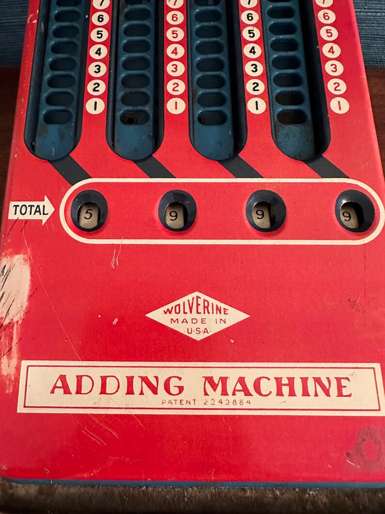 Vintage 1950s Tin Litho Wolverine Adding Machine - Etsy