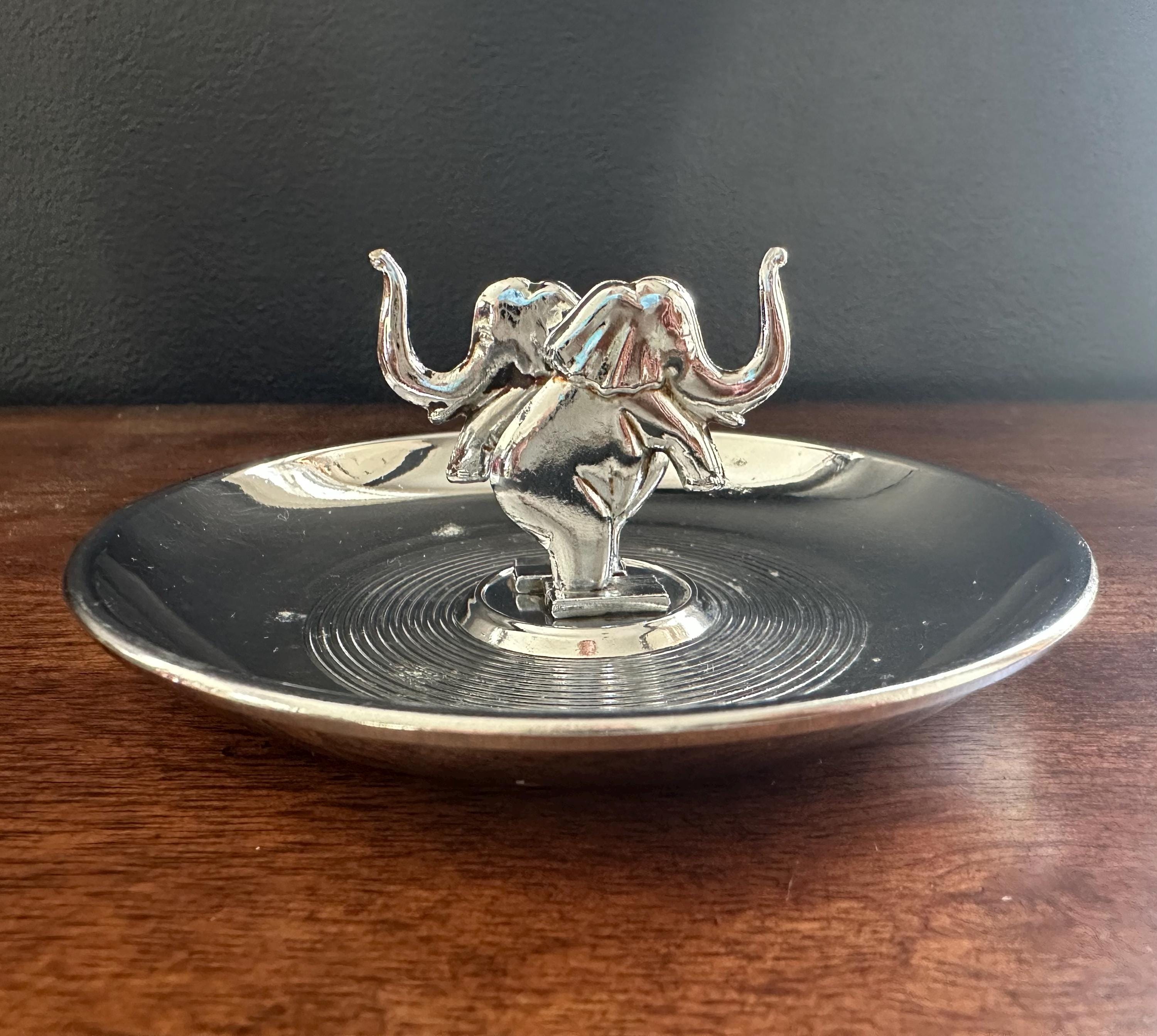 Vintage Chrome Pincherette-style Elephant Ashtray - Etsy