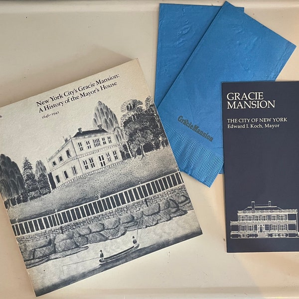 One of a Kind Collection of NYC History: Book, Napkins and a Pamphlet from a 1984 Gracie Mansion Event Under Former Mayor Ed Koch