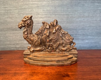 Antique Connecticut Foundry Cast Iron Egyptian Camel Bookend