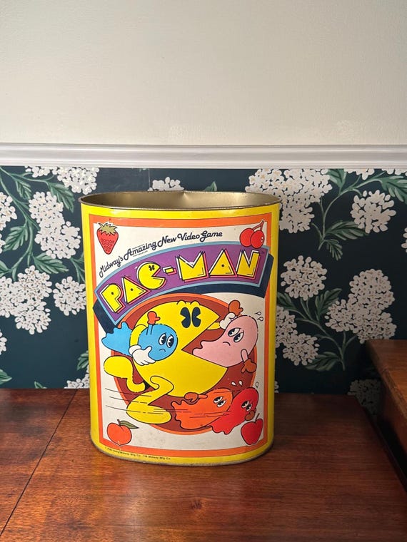 Vintage 1980 Chein Co. / Midway Pac-man Trash Can - Etsy Israel