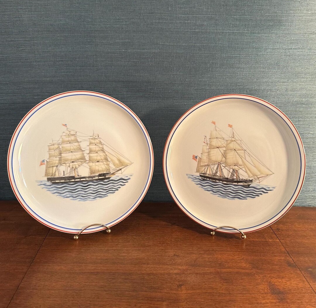 Vintage 'our Maritime Heritage' Mottahedeh Plates Including First Class ...