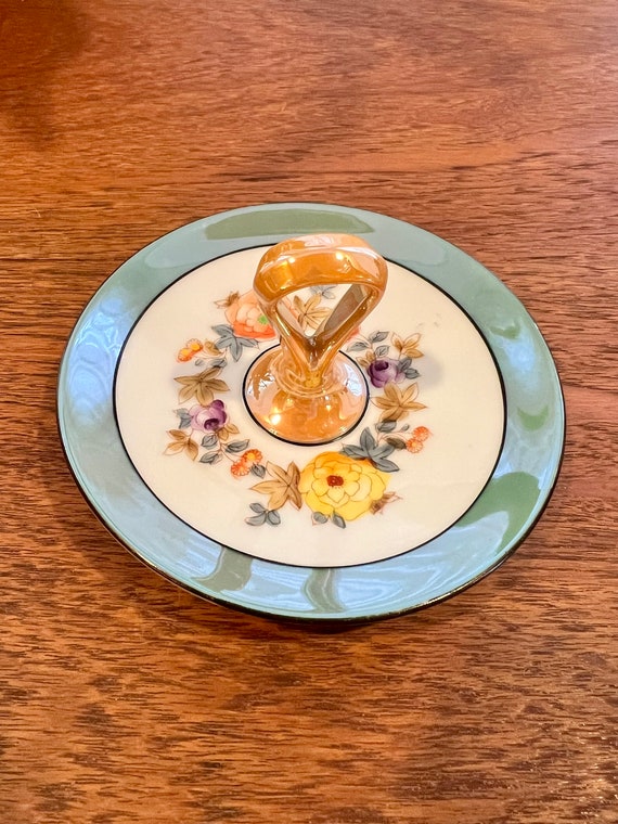 Vintage Noritake Lusterware Hand Painted Floral Di