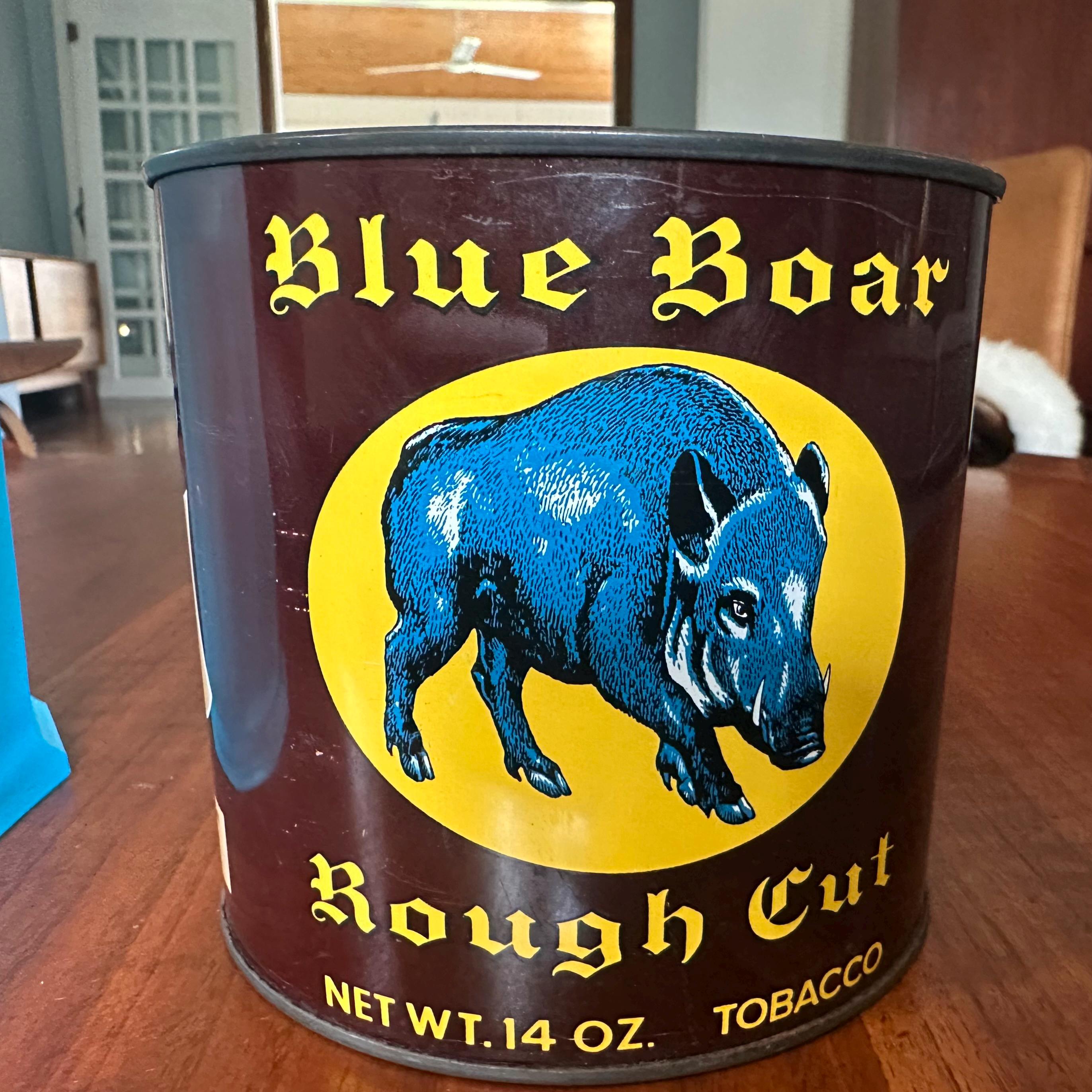 blue boar tobacco 1923 Ad English Blend Cigarettes Smoke Animal Carton Antique Blue Boar Rough Cut