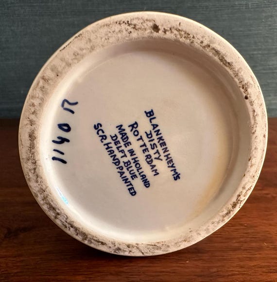 アンティークとヴィンテージ....). Vintage 1950s / 1960s Blankenheym's Disty Rotterdam Delft Blue