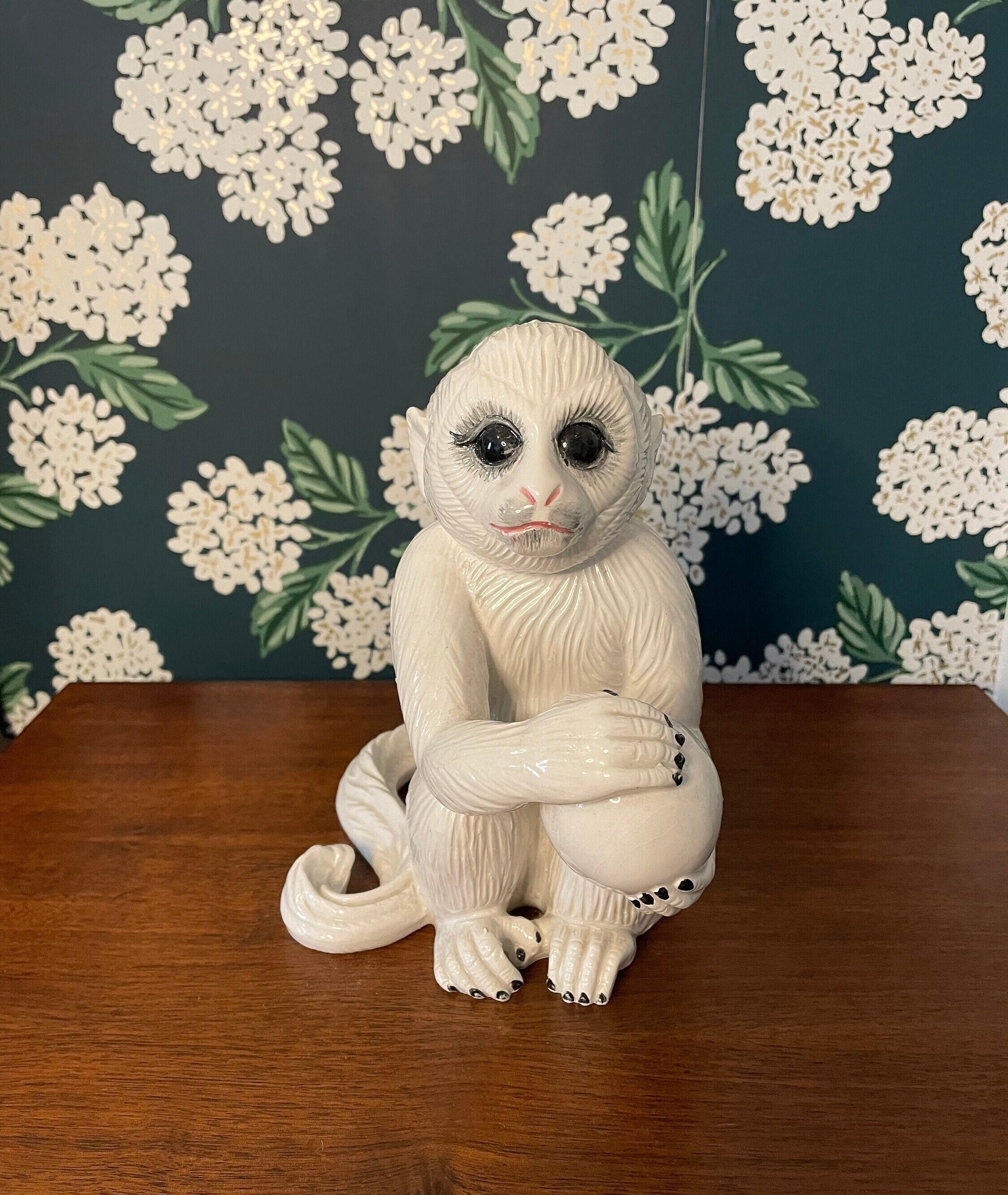 White Porcelain Capuchin Monkey as Seen at Elvis's Graceland - Etsy