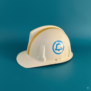 Casco de seguridad ajustable Shockgard Mark II MSA Bell Telephone de 1971 vintage.