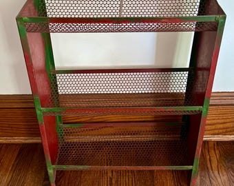 Vintage Industrial Mesh Storage Shelf