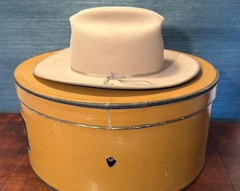 帽子 50s VINTAGE STETSON OPEN ROAD 7 3/8 59cm Vintage Stetson Open Road Cowboy Hat With Original Hat Box