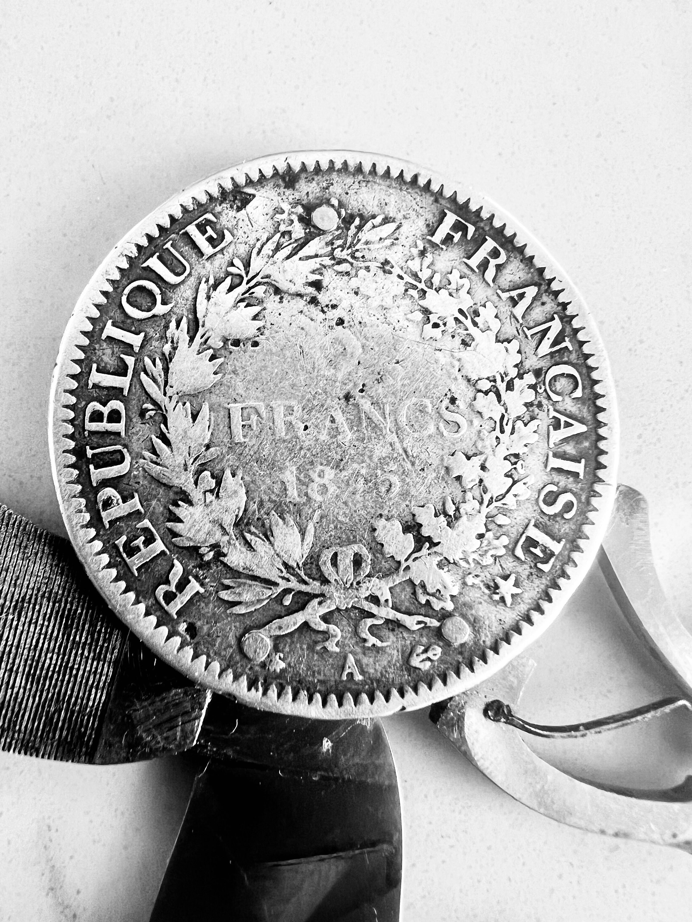 ELOI エロア コインナイフ フランスヘラクレス 5フラン銀貨 1875年 ELOI エロア コインナイフ フランスヘラクレス 5フラン銀貨 1875年