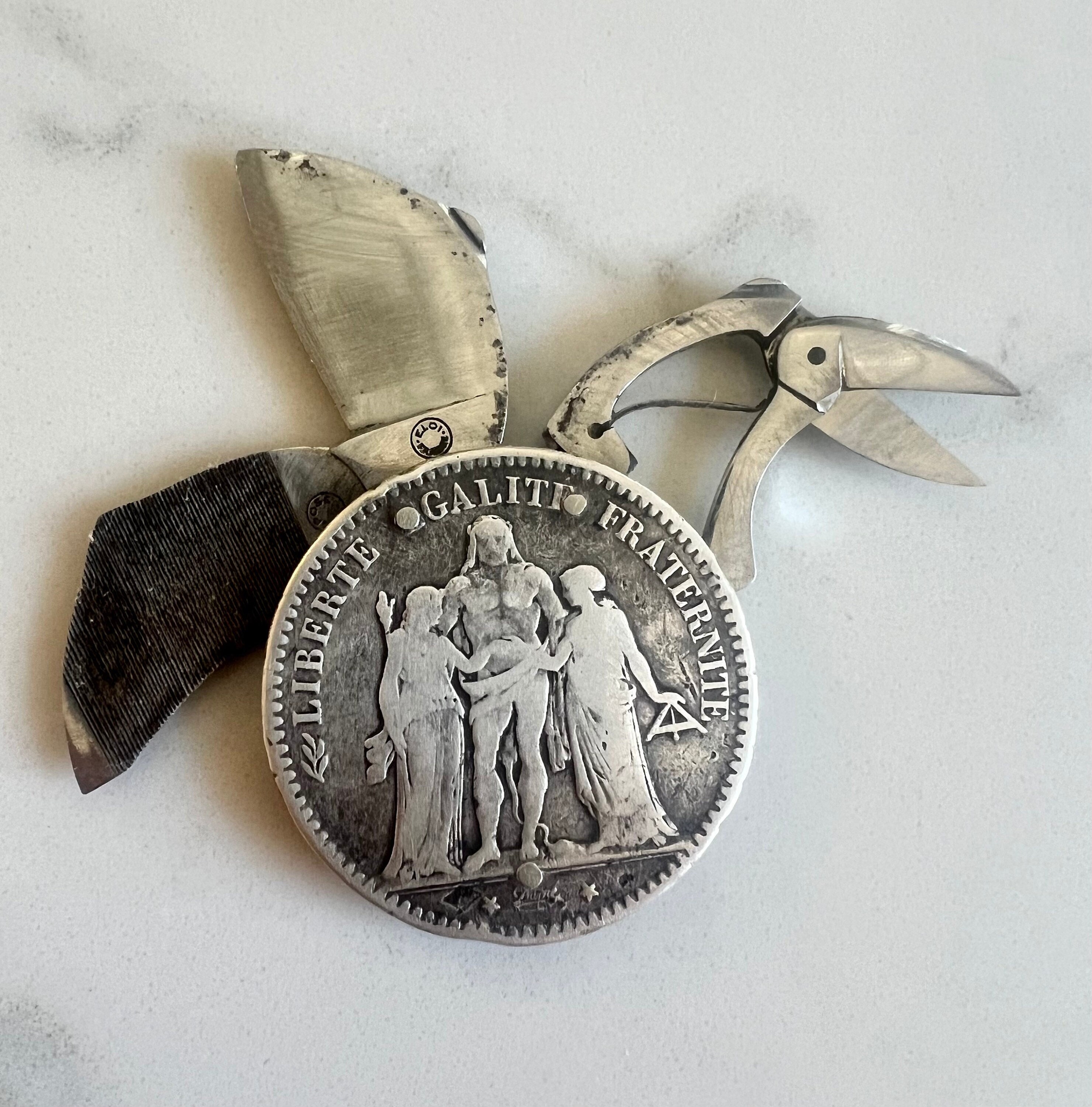 Antique Eloi Pernet 5 Franc French Coin Pocket Knife Coin - Etsy