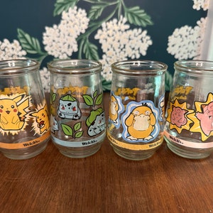 Welch's ポケモン ガラス3種セット Set of 4 1990s Pokemon Welch's Jelly Glasses - Etsy