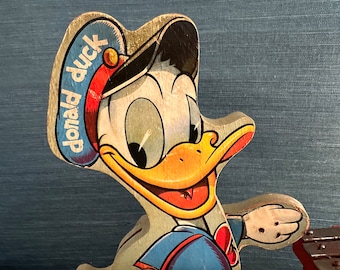 Vintage 1930s Donald Duck Pull Toy Xylophone Wooden Disney Fisher