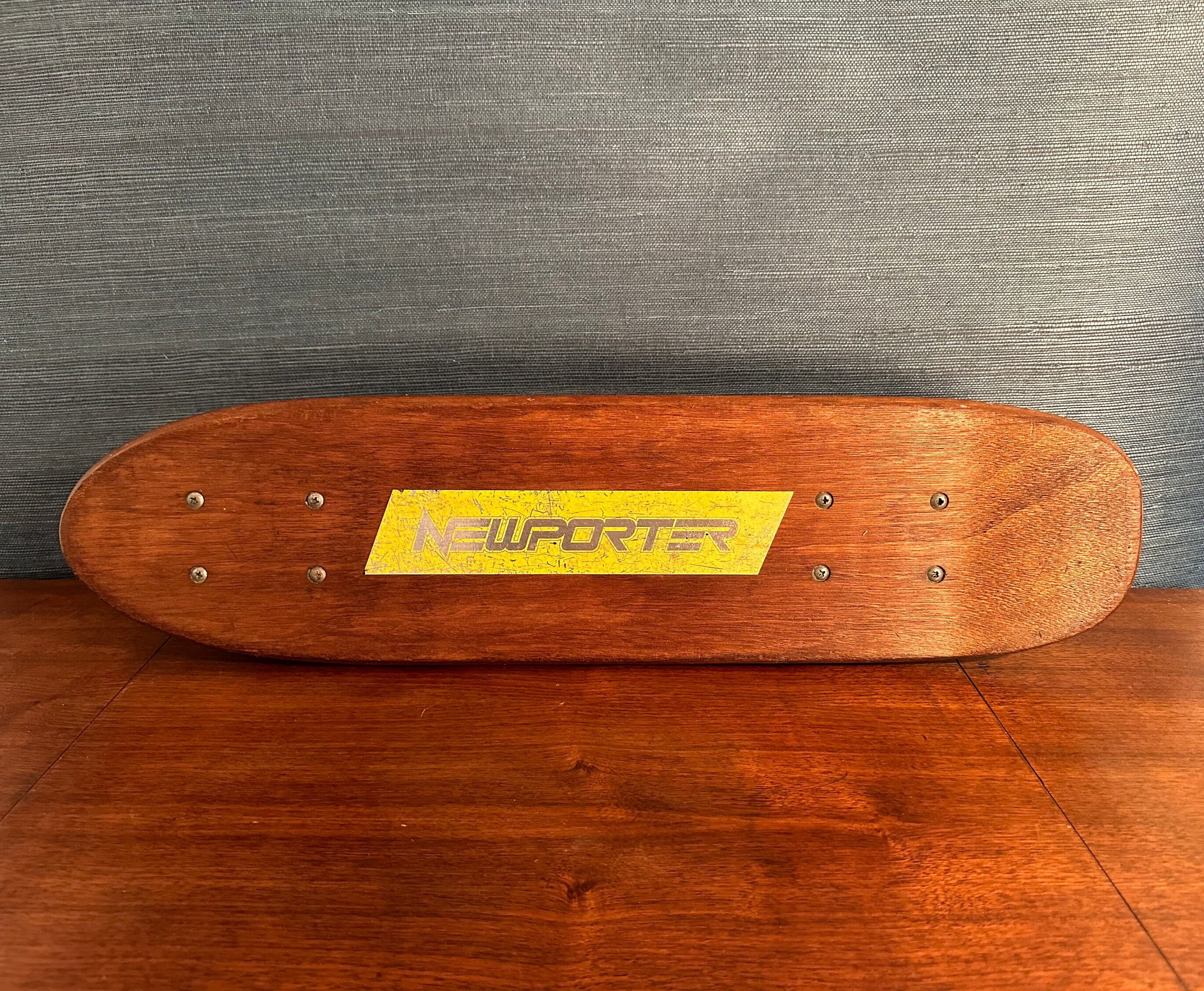 Vintage 1970s Newporter Wood Jimbo Mpl Skateboard With Variflex