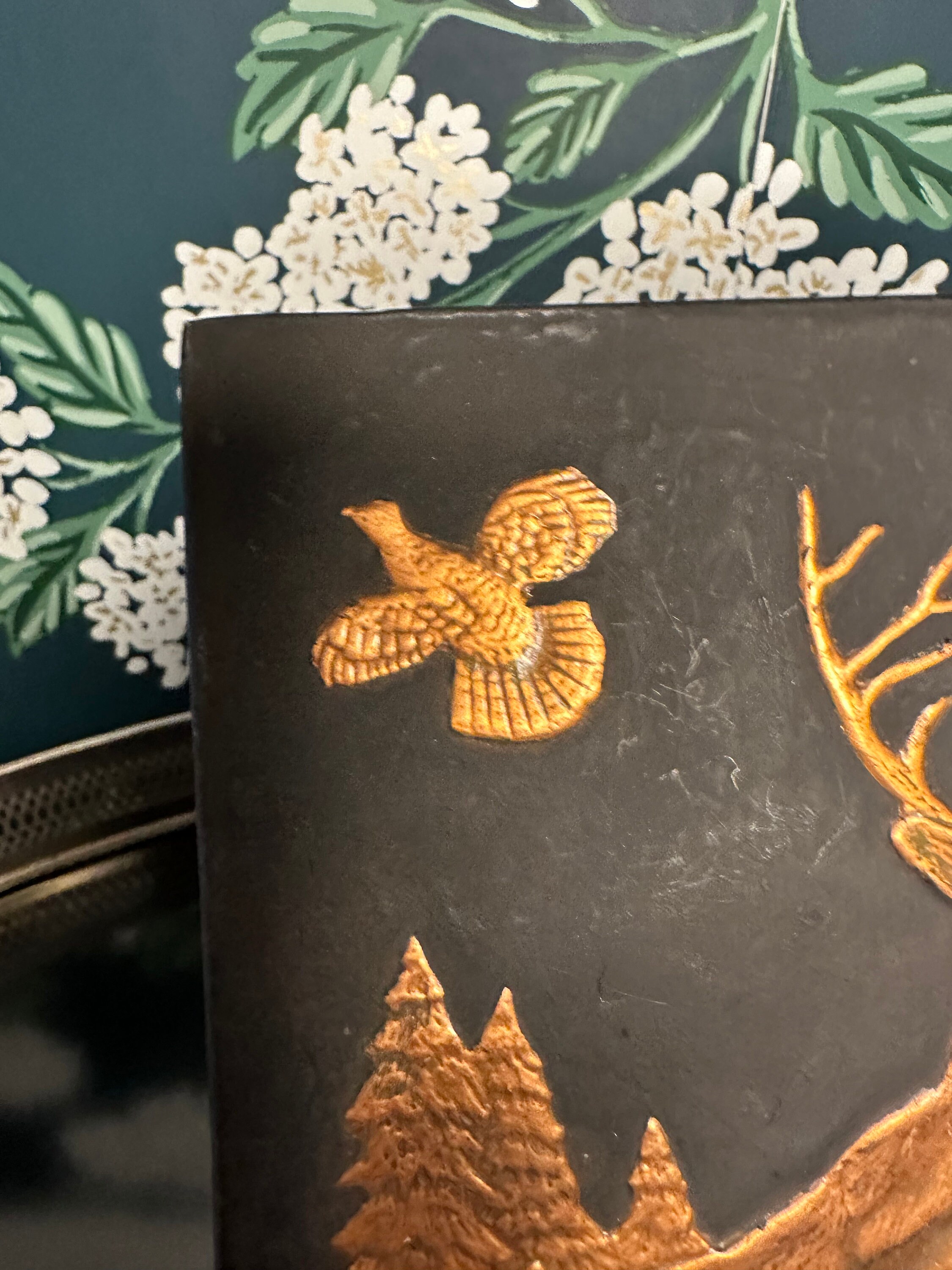 Vintage 1950s Copper Embossed Wall Plaque Featuring a Grand  Vintage 1950s Copper Embossed Grand Stag & Kittens Wall Plaques main image 0