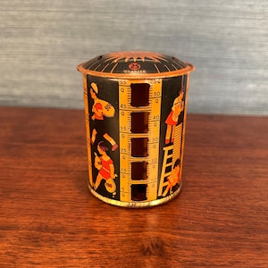 Vintage 1930s Louis Kriegsfeld Tin Litho Rotary Coin Bank