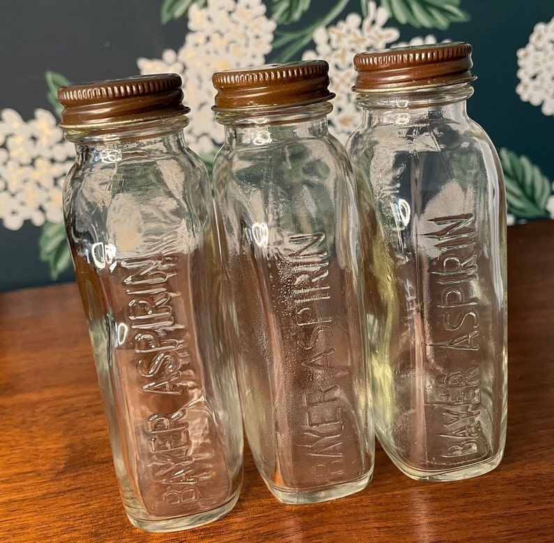 Vintage Glass Bayer Aspirin Bottles sold Individually Etsy