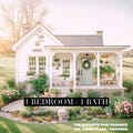 Cottage Farmhouse Tiny House ADU Plans: 1 Bed/1 Bath (Digital PDF)