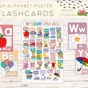Welsh Alphabet Display Cards and Poster/ Printable Addysg Gymraeg Resources/ Learn the Welsh Alphabet Fun & Interactive/ Printable Resources