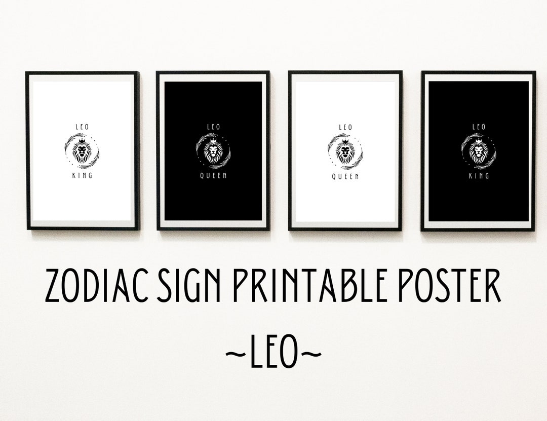 Leo Zodiac Print Zodiac Printable Leo Wall Art Zodiac Gift Etsy