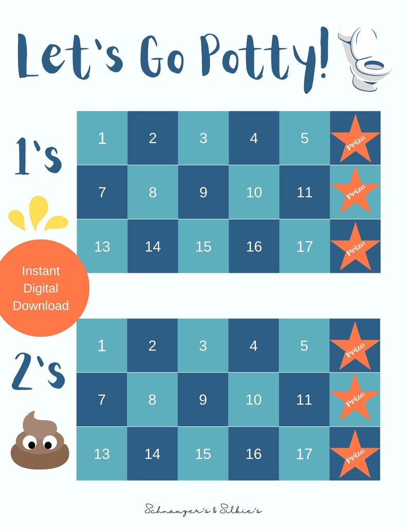 Let's Go Potty Chart Printable. Instant Digital Download. Etsy