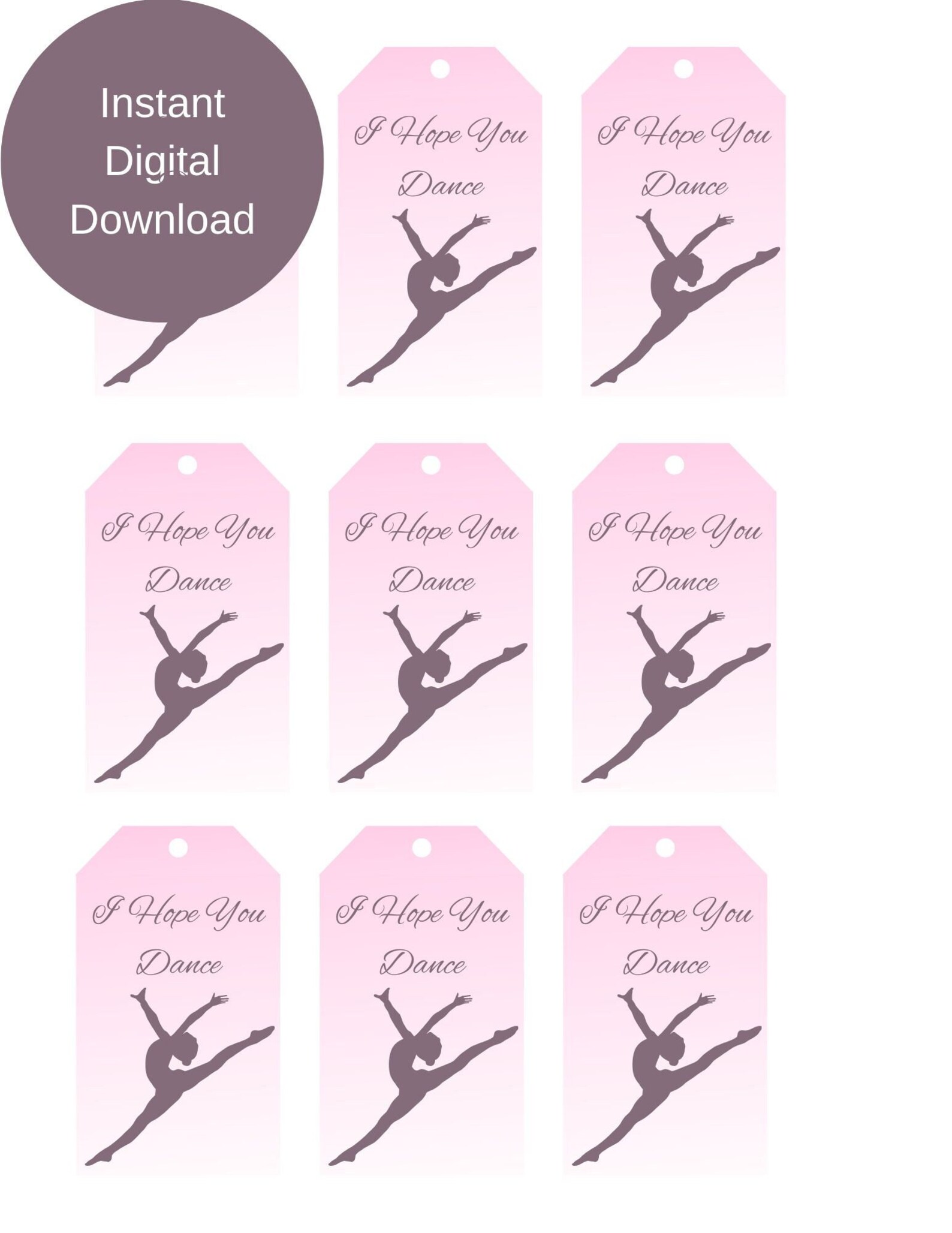 I Hope You Dance Printable Gift Tags. Instant Digital Download. - Etsy