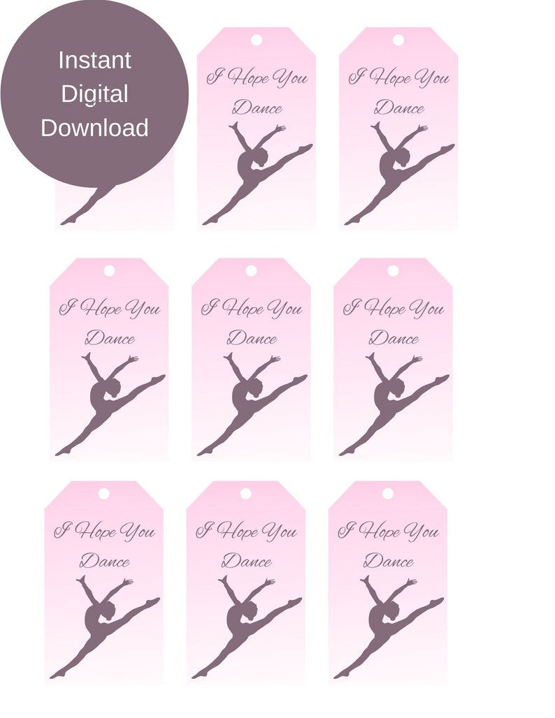 I Hope You Dance Printable Gift Tags. Instant Digital Download. - Etsy