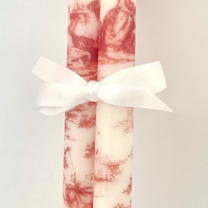 Rode Toile / Dinerkaarsen / Cadeauset kaarsen / Feestkaarsen
