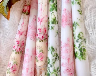 Marie’s Garden Floral Tapered Candles Floral Gift Set - 6 Piece