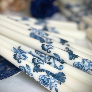 Chinoiserie, Blue Willow, Blue & White Taper Candles