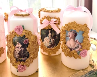 Rococo Pillar Candles, Decorative Candles