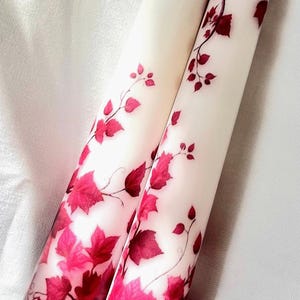 Wine Red Vines/ Candle gift sets / Red and White / Colored Candles