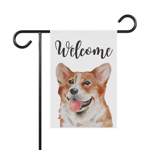 Corgi Dog Puppy Welcome Garden & House Banner Flag