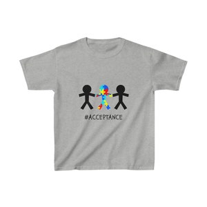 Autism Awareness Acceptance Kids Heavy Cotton Tee