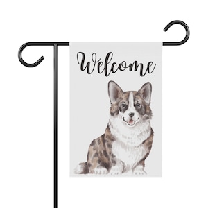 Corgi Dog Puppy Welcome Garden & House Banner Flag