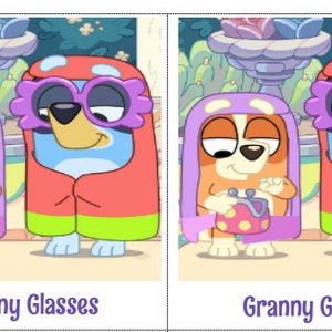 Blue Dog Party Favor Tag- Grannies Glasses