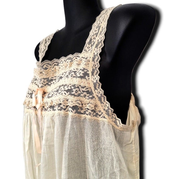 Vintage 1950s Peach Babydoll Nightgown, Medium Si… - image 5